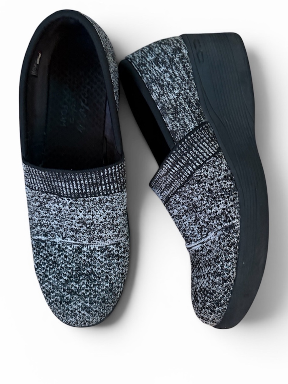 Skechers Black and Gray Knit Slip-On Loafers - Picture 4 of 9